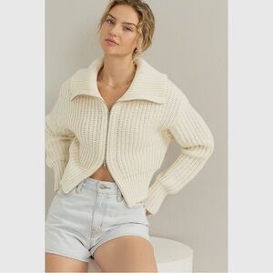 Breckenridge Chunky Knit Zip Up Sweater